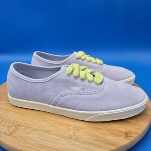 Vans Authentic Suede Low Top Sneakers Lavender Purple‎ Green Laces Women 8 New